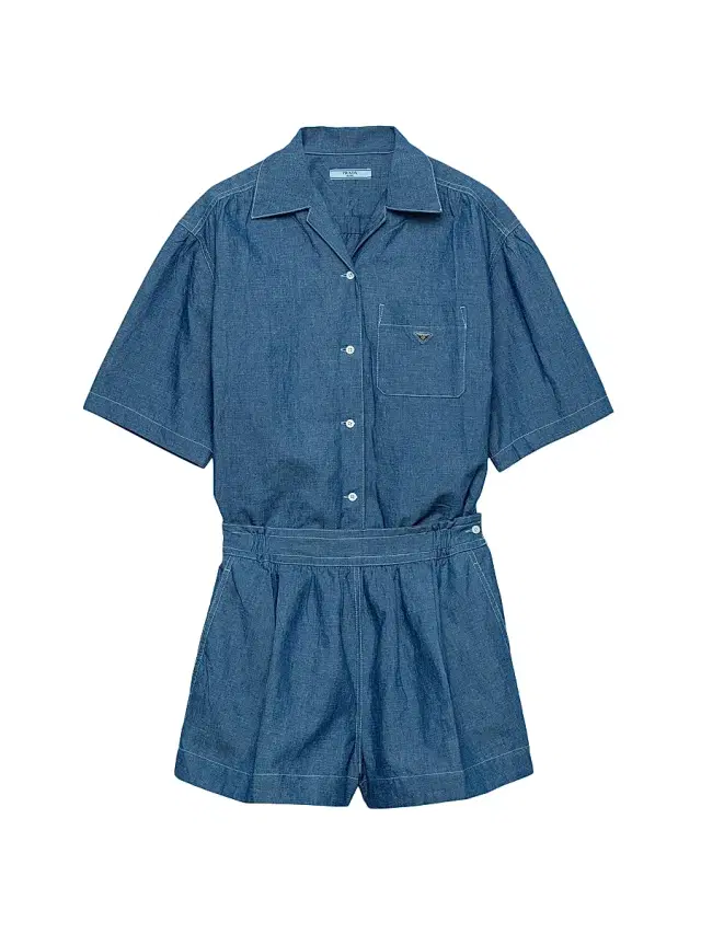 Women's Chambray Jumpsuit - Blue