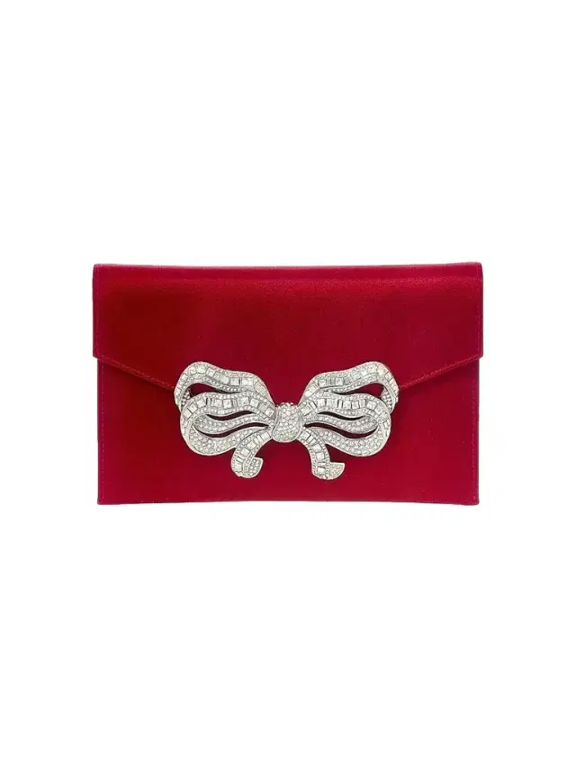 Judith Leiber Couture Women's Bow Crystal & Satin Envelope Clutch - Silver Crimson