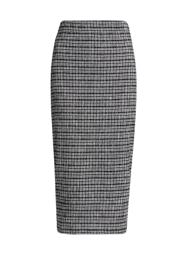 Vince Women's Checked Pencil Midi-Skirt - Eclipse Combo