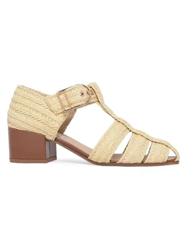 Gabriela Hearst Women's Lyle 45MM Raffia-Leather Sandals | Thumbnail 1