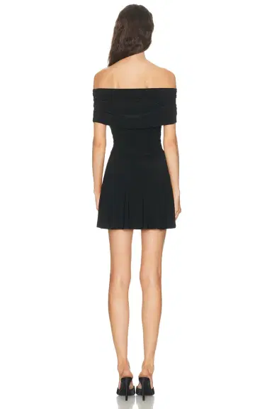 Norma Kamali Sleeveless Cowl Neck Hooded Flared Pickleball Dress | Thumbnail 3