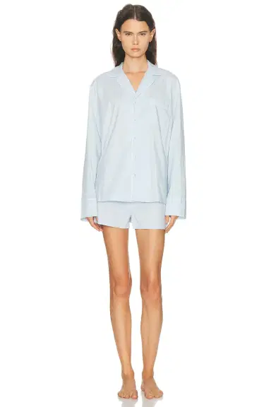 Skims Cotton Poplin Long Sleeve And Boxer Set | Thumbnail 1 Skims Cotton Poplin Long Sleeve And Boxer Set | Thumbnail 1