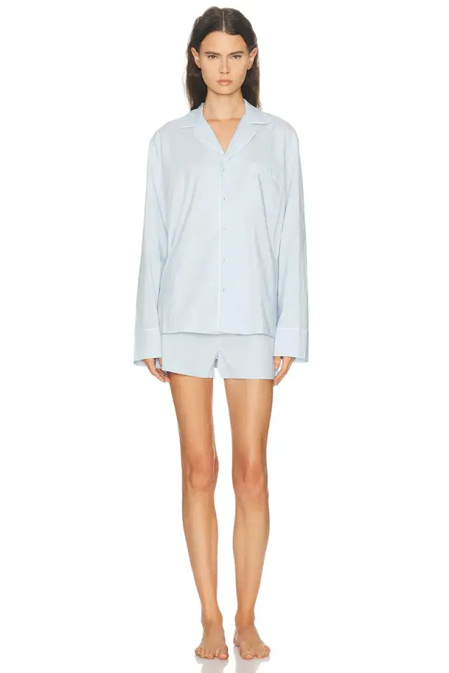 SKIMS Cotton Poplin Long Sleeve And Boxer Set