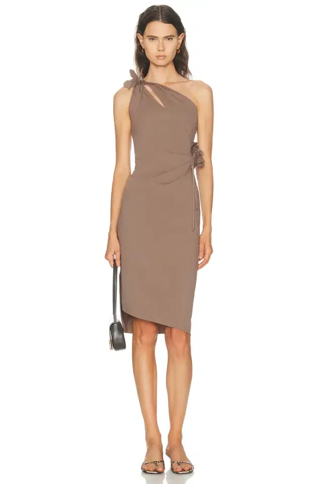 Coperni Asymmetric Mini Flower Gown