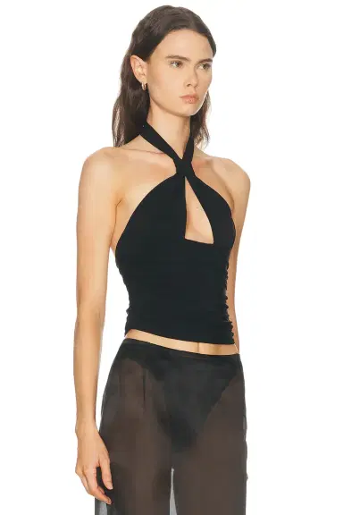 Mimchik Piper Knotted Halter Top | Thumbnail 2