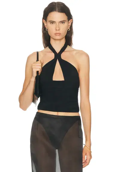 Mimchik Piper Knotted Halter Top | Thumbnail 1