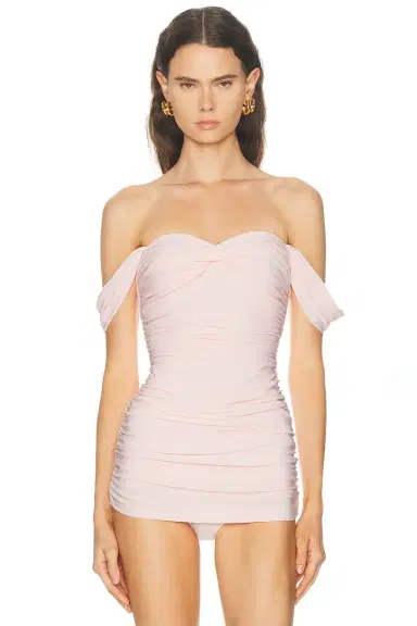 Norma Kamali Walter Mio With Wringlet Sleeve Bodysuit | Thumbnail 1 Norma Kamali Walter Mio With Wringlet Sleeve Bodysuit | Thumbnail 1