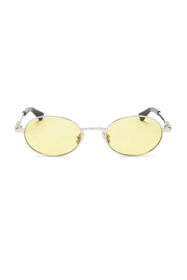 Bottega Veneta Stretch Metal Oval Sunglasses