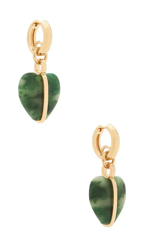 Semi Heart Cab Cham Earrings