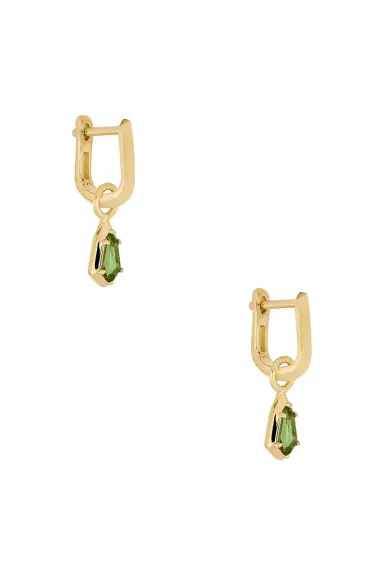 STONE AND STRAND Knife Edge Shield Drop Hoop Earrings | Thumbnail 3