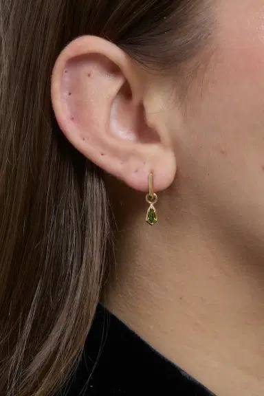 STONE AND STRAND Knife Edge Shield Drop Hoop Earrings | Thumbnail 5
