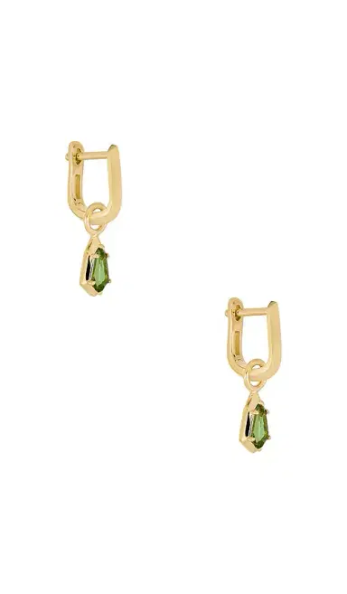 STONE AND STRAND Knife Edge Shield Drop Hoop Earrings | Thumbnail 1