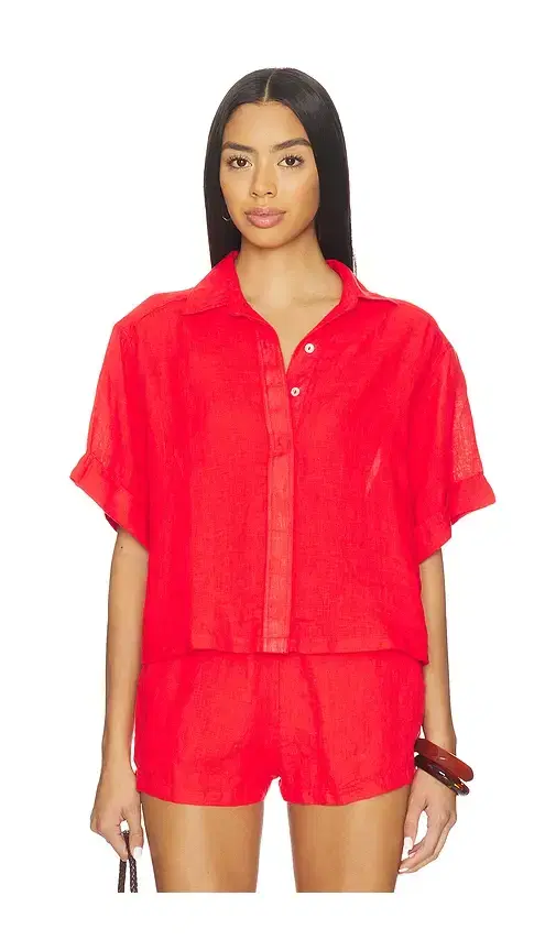 PQ Linen Button Up Top