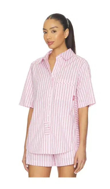 Hommey Stripe Pajama Short Sleeve Shirt | Thumbnail 2