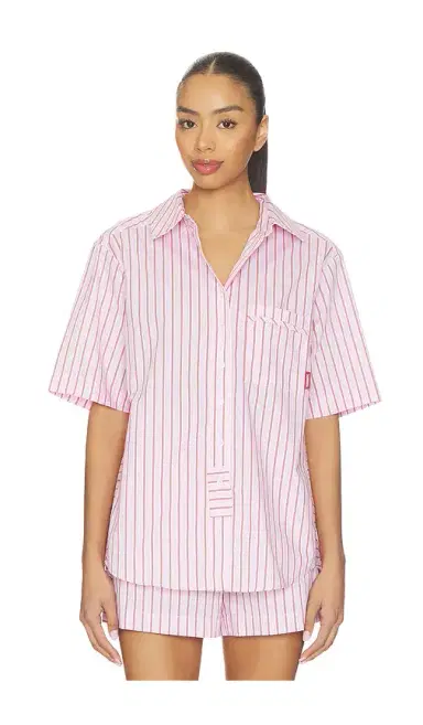 Hommey Stripe Pajama Short Sleeve Shirt | Thumbnail 1