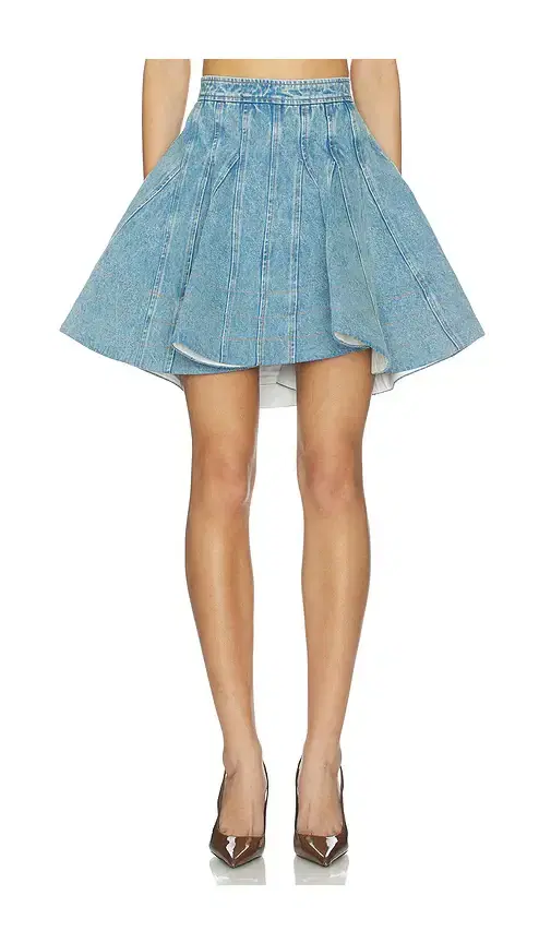 Kalle Denim Godet Skirt