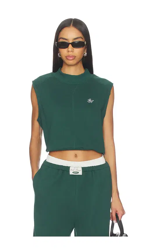 Gold Hinge Mock Neck Sleeveless Top