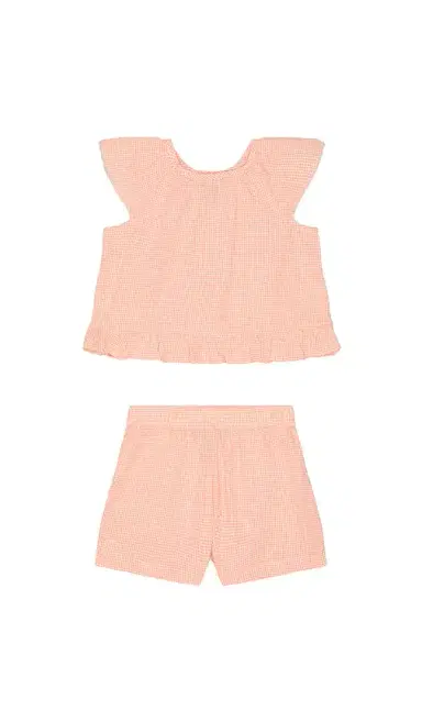 Polo Ralph Lauren Sleeveless Madras Ruffle Shirt With Short | Thumbnail 1