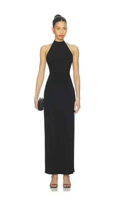 Norma Kamali x Lifestyle Halter Long Dress With Side Slit | Thumbnail 2 Norma Kamali x Lifestyle Halter Long Dress With Side Slit | Thumbnail 2