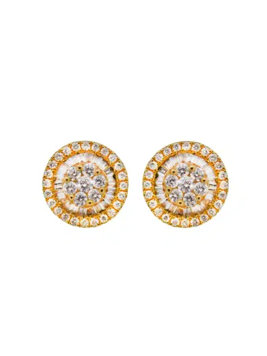 Wish Fine Jewelry 0.446ct Diamond 18K Gold Halo Stud Earring | Thumbnail 1 Wish Fine Jewelry 0.446ct Diamond 18K Gold Halo Stud Earring | Thumbnail 1