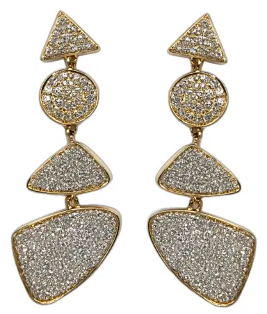 Wish Fine Jewelry 2.3ct Diamond 14K Gold Drop Earrings | Thumbnail 1