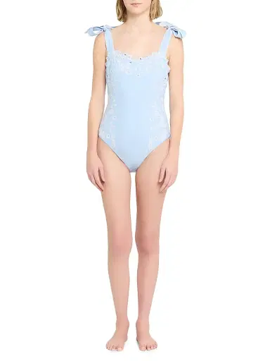 Simkhai Women's Laurie Embroidered One-Piece Swimsuit | Thumbnail 2 Simkhai Women's Laurie Embroidered One-Piece Swimsuit | Thumbnail 2