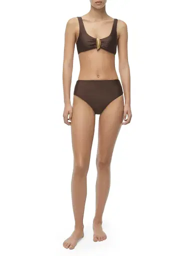 Simkhai Women's Veyra Shell Bikini Top - Chocolate - Size XS | Thumbnail 2 Simkhai Women's Veyra Shell Bikini Top - Chocolate - Size XS | Thumbnail 2