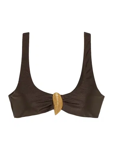 Simkhai Women's Veyra Shell Bikini Top - Chocolate - Size XS | Thumbnail 1 Simkhai Women's Veyra Shell Bikini Top - Chocolate - Size XS | Thumbnail 1