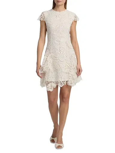 Simkhai Women's Novelle Floral Lace Minidress - White - Size XS | Thumbnail 2 Simkhai Women's Novelle Floral Lace Minidress - White - Size XS | Thumbnail 2