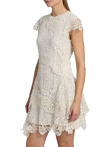 Simkhai Women's Novelle Floral Lace Minidress - White - Size XS | Thumbnail 4 Simkhai Women's Novelle Floral Lace Minidress - White - Size XS | Thumbnail 4