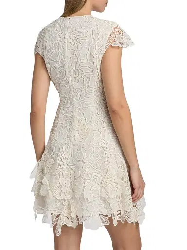 Simkhai Women's Novelle Floral Lace Minidress - White - Size XS | Thumbnail 5 Simkhai Women's Novelle Floral Lace Minidress - White - Size XS | Thumbnail 5
