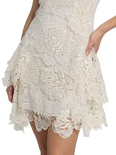 Simkhai Women's Novelle Floral Lace Minidress - White - Size XS | Thumbnail 6 Simkhai Women's Novelle Floral Lace Minidress - White - Size XS | Thumbnail 6