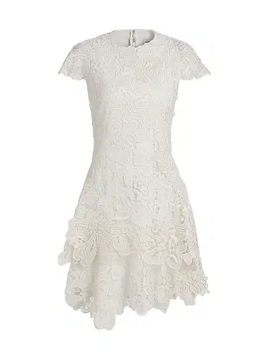 Simkhai Women's Novelle Floral Lace Minidress - White - Size XS | Thumbnail 1 Simkhai Women's Novelle Floral Lace Minidress - White - Size XS | Thumbnail 1