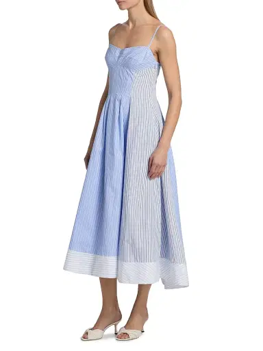Simkhai Women's Chamberlain Cotton Mixed Stripe Midi-Dress - Periwinkle Multi Stripe - Size 10 | Thumbnail 4