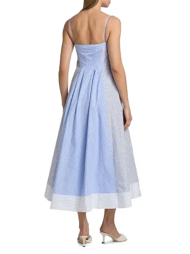 Simkhai Women's Chamberlain Cotton Mixed Stripe Midi-Dress - Periwinkle Multi Stripe - Size 10 | Thumbnail 5