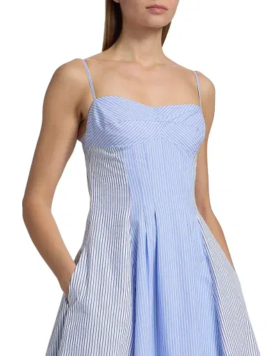 Simkhai Women's Chamberlain Cotton Mixed Stripe Midi-Dress - Periwinkle Multi Stripe - Size 10 | Thumbnail 6