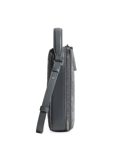 Bottega Veneta Men's Getaway Intrecciato Suede Phone Pouch | Thumbnail 2 Bottega Veneta Men's Getaway Intrecciato Suede Phone Pouch | Thumbnail 2