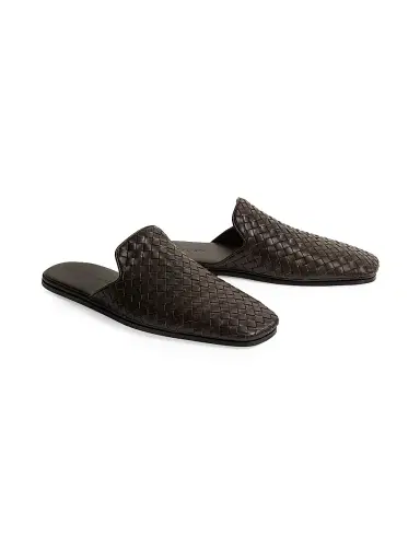 Bottega Veneta Men's Palazzo Intrecciato Leather Mules | Thumbnail 2 Bottega Veneta Men's Palazzo Intrecciato Leather Mules | Thumbnail 2