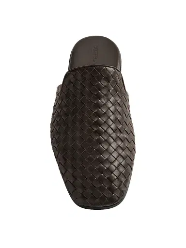Bottega Veneta Men's Palazzo Intrecciato Leather Mules | Thumbnail 4 Bottega Veneta Men's Palazzo Intrecciato Leather Mules | Thumbnail 4