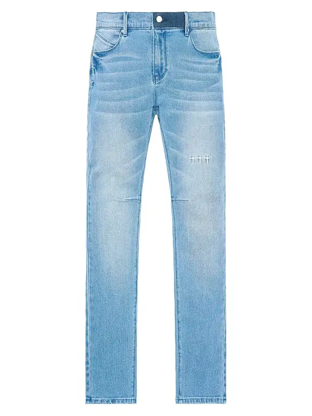 RTA Men's Exodus Clayton Pintuck Skinny Jeans - Glacier Blue Cross Triad