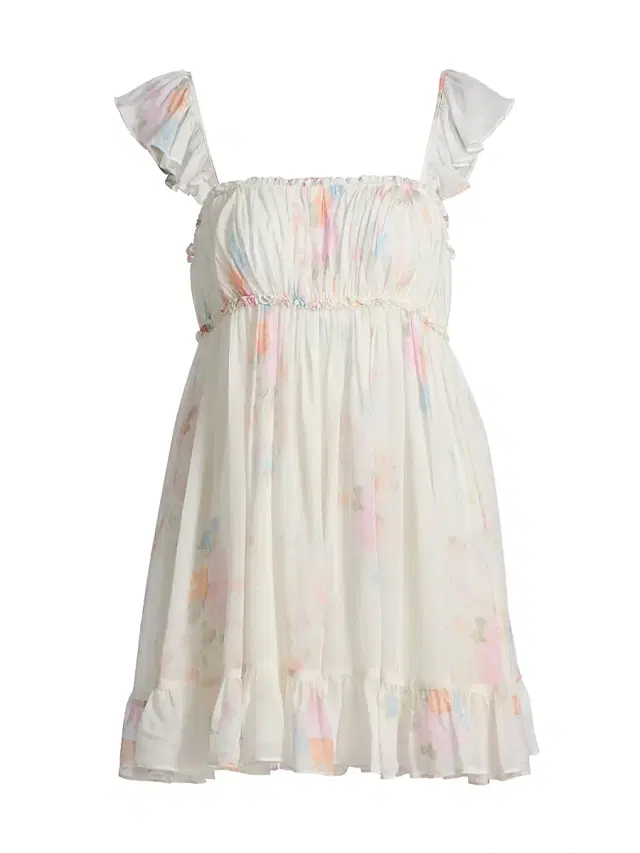 LoveShackFancy Women's Zanira Smocked A-Line Minidress - Candied Sugar