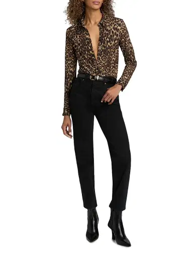 Nili Lotan Women's Celestine Leopard-Print Long-Sleeve Shirt | Thumbnail 2