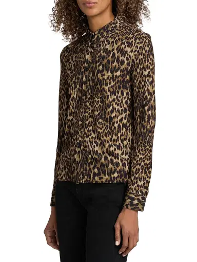 Nili Lotan Women's Celestine Leopard-Print Long-Sleeve Shirt | Thumbnail 4