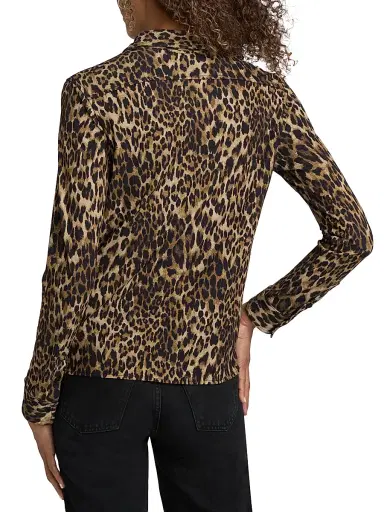 Nili Lotan Women's Celestine Leopard-Print Long-Sleeve Shirt | Thumbnail 5