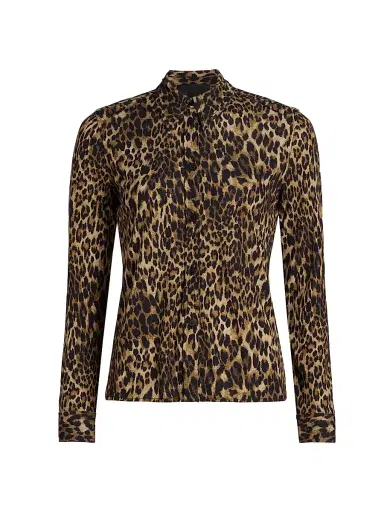 Nili Lotan Women's Celestine Leopard-Print Long-Sleeve Shirt | Thumbnail 1