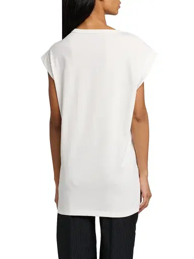 Alexander McQueen Women's Frogging Embroidered Cotton T-Shirt - White - Size 10 | Thumbnail 4