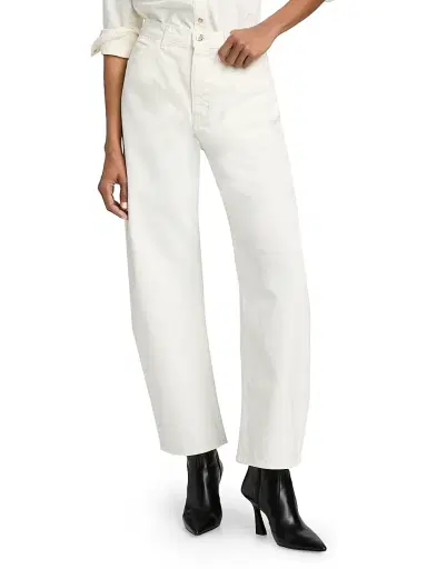 Nili Lotan Women's Tribeca Wide-Leg Jeans - Cream - Size 32 | Thumbnail 3