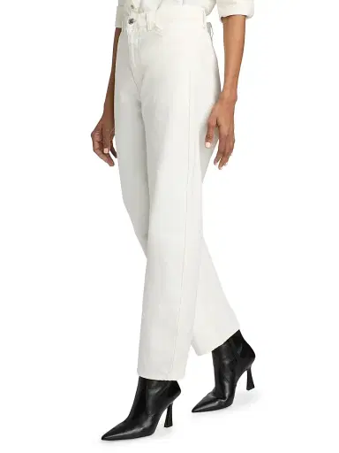 Nili Lotan Women's Tribeca Wide-Leg Jeans - Cream - Size 32 | Thumbnail 4