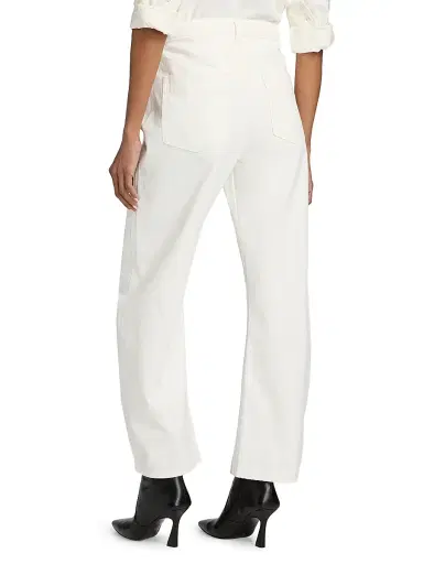 Nili Lotan Women's Tribeca Wide-Leg Jeans - Cream - Size 32 | Thumbnail 5
