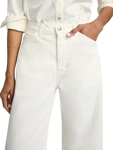 Nili Lotan Women's Tribeca Wide-Leg Jeans - Cream - Size 32 | Thumbnail 6